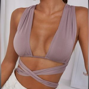 Crisscross Tie Back Crop Top